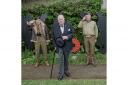 Winston Churchill in the museum garden, soldier displays from Standing with Giants