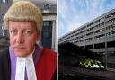 Judge Ian Pringle QC (left) sentenced Briston for neglecting his son. The assaults were discovered by doctors at Oxford's John Radcliffe Hospital (right) Pictures: OM