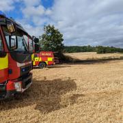 Firefighters attended a field blaze just outside Sunningwell. Picture: Oxfordshire Fire and Rescue Service