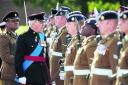 The Duke of Gloucester inspects the troops in Bicester