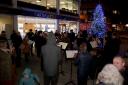 Students and staff of the St Edwards School Brass Band playing carols at the Christmas lights switch on in SummertownPicture: Ric Mellis8/12/2016 Banbury Road, Summertown, Oxford