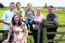 The Laister family – from left, Guy, 16, James, nine, Grace, five, Nicola, Nick and Olivia,12, front