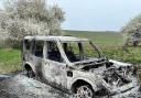 The burnt out vehicle