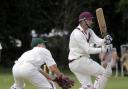 Great Tew's Paul Catling on the attack in their controversial game against Abingdon Vale