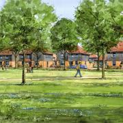 Illustration of new 400 home housing development at Monks Farm in Grove in the Design and Access Statement.