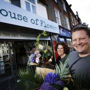 Anthony and Barbara Shearman outside House of Flowers in Wantage