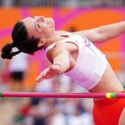 Jade O'Dowda in action during the high jump in the heptathlon, at the Commonwealth Games. Picture: Martin Rickett/ PA Wire