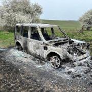 The burnt out vehicle