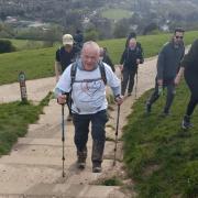 Stephen Reader taking part in the Surrey Three Peaks Challenge
