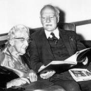 Dame Agatha Christie with her husband Sir Max Mallowan in the 1970s. Photo supplied by Wallingford Museum.