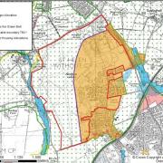 A map of proposed development at Dalton Barracks included in the draft of the local plan part two
