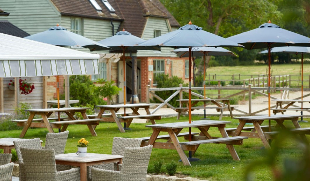 The spacious beer garden can accommodate at least 100 people 