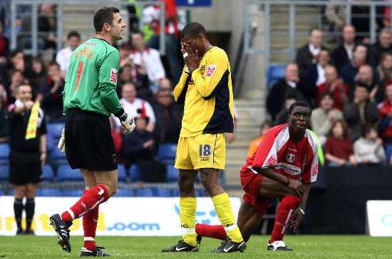 Eric Sabin rues a missed opportunity against Leyton Orient in 2006 Picture: Chris Young/PA