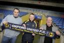 Chris Wilder, flanked by Kelvin Thomas and Jim Smith, when appointed Oxford United manager in 2008