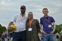 Football club chairman Richard Eltham with event organisers Laura Lynch and Jake Ramshaw (Picture: David Willerton)