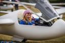 Claudia Hill in her glider