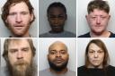 Mugshots of six people jailed in February 2023