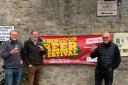 Bryan Brown (chair of Abingdon Abbey Buildings Trust). Andrew McLeod (Secretary) and William - a beer festival volunteer. Credit: Meg Minion