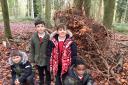 School children 'den building' as part of environmental education experience