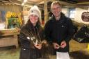 Lucy Staveley from the ITF with Patrick Fleming from Greener Henley (also a founding member of Trees Collaborate) at Murray Maclean nursery in Frilford.
