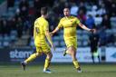 Kemar Roofe celebrates putting Oxford United in front at Plymouth Argyle Picture: Pinnacle