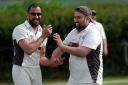A delighted Majid Khan celebrates one of his four wickets as Garsington & Cowley beat Marsh Gibbon Picture: Ric Mellis