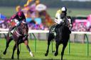 Berkshire (right) ridden Jim Crowley, beats Somewhat to win the Juddmonte Royal Lodge Stakes for Whatcombe  trainer Paul Cole at Newmarket