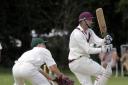 Great Tew's Paul Catling on the attack in their controversial game against Abingdon Vale