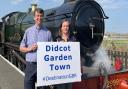 Councillor David Rouane and councillor Emily Smith at Didcot Railway Centre which supports the bid.