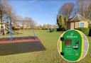 REPLACED: The defibrillator in Memorial Park . Picture by Mark Rowe, Wantage & Grove Community group.