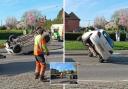 Recovery experts 're-right' the car after the Broadway crash in Didcot Picture: Submitted
