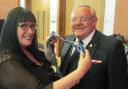 Bill Service made new Mayor of Didcot. Former Mayor Jackie Billington hands over the reins