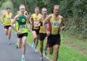 Abingdon's Paul Fernandez leads this group during the early stages of the Headington 5 Picture: Barry Cornelius