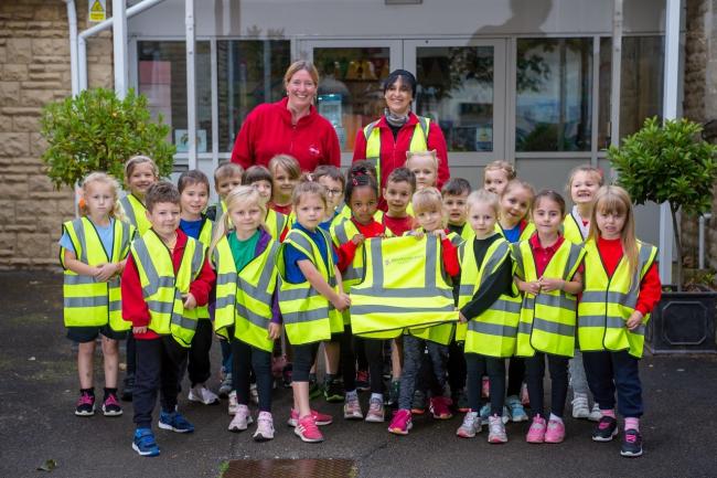 Pupils at at Stanford in the Vale Primary School have been donated high vis vests. Picture: David Wilson Homes