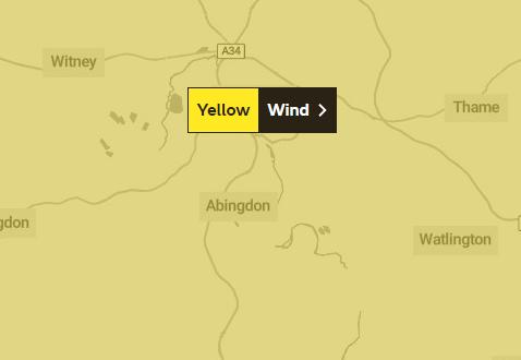 Yellow weather warning.