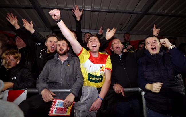 Banbury United fans during their Emirates FA Cup clash with Barrow in November Picture: Bradley Collyer/PA Wire
