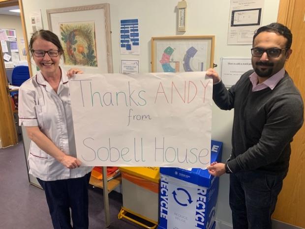 Herald Series: "At Sobell House we are so grateful to Andy and Play2Give for all the support they have given to the hospice"
