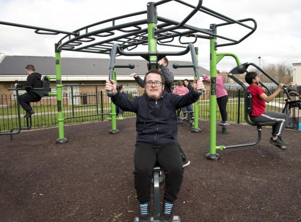 Herald Series: Fitzwaryn School students enjoy the new facilities. Picture supplied by the school