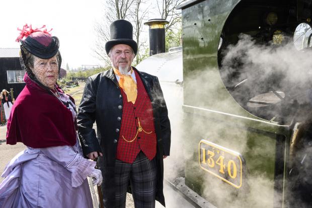 Herald Series: Re-enactors by the 1340 locomotive (Picture credit: Frank Dumbleton)