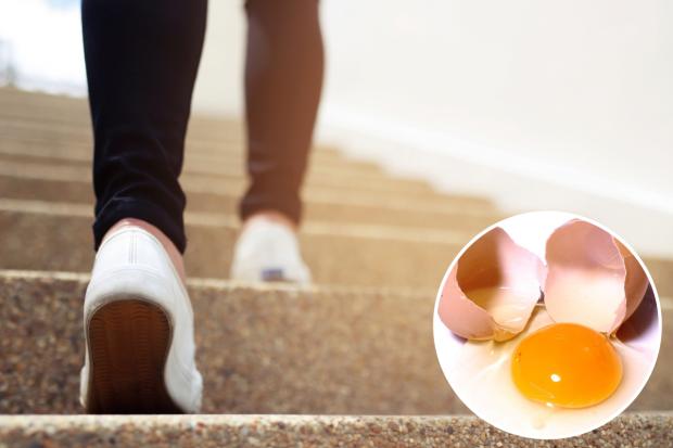 The 27-year-old woman was walking alone at night when the egg was thrown at her.