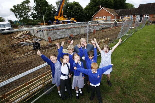 Radley CE Primary School celebrates start of new expansion. Picture: Ed Nix.