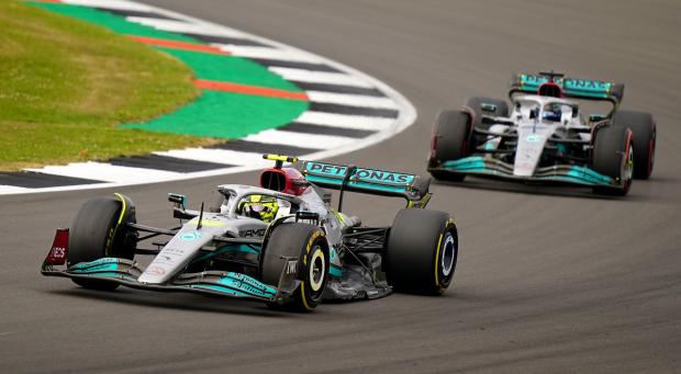 Herald Series: Mercedes Lewis Hamilton (right) and George Russell ahead of the British Grand Prix 2022 at Silverstone. Picture: PA