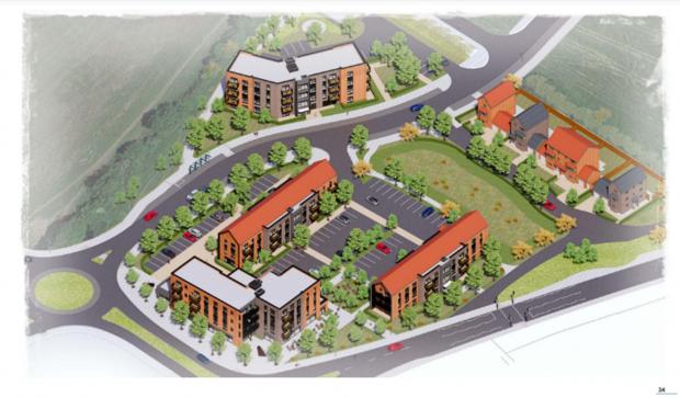 Herald Series: Aerial view of the 59 proposed dwellings in Didcot (Credit: Croudace Homes)