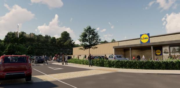 Herald Series: Visualisation of Lidl in Grove. Plans by GSC Estates (Wantage) Limited and Lidl Great Britain Limited.