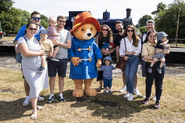 Herald Series: Paddington with a family group from Didcot who had come to celebrate a birthday at the railway centre, as well as meeting him. Picture by Frank Dumbleton