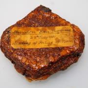 The bun, preserved with a coat of varnish, bears the label ‘Abingdon Bun Throwing 29th July, 1981 Wedding of Prince Wales’. Picture: Hansons