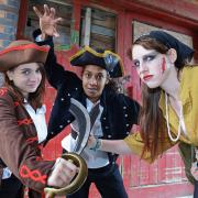 PICTURE BY Simon Williams.CATCHLINE Banbury Party.LENGTH Standalone.DATE 05/09/15.BOOKED BY CK 01865 425425.CONTACT n/a.LOCATION Parsons Street, Banbury.Clashing during the Banbury Summer Party which had a pirate theme are left to right Abbie Constable,