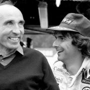 Nelson Piquet (right) and Sir Frank Williams, founder and former team principal of Williams Racing