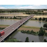 BRIDGE: Artist impression of the bridge crossing the river (HIF1)
