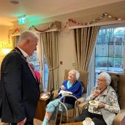 Mayor Marcus Harris with care home residents